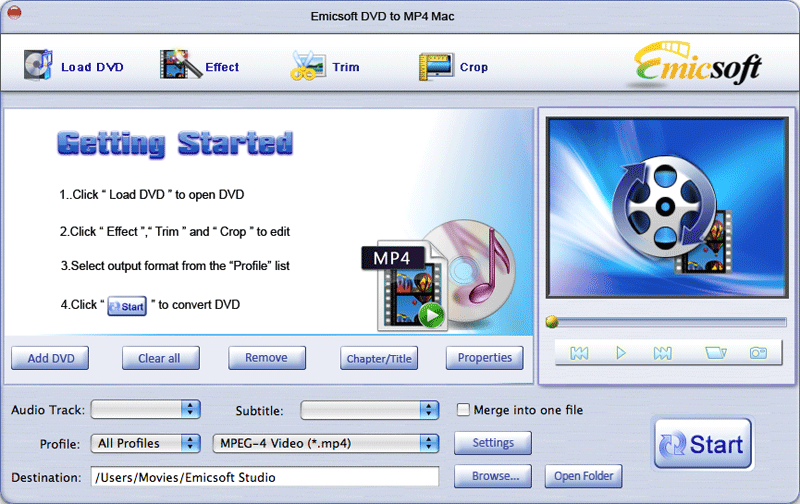 Emicsoft DVD to MP4 Converter for Mac