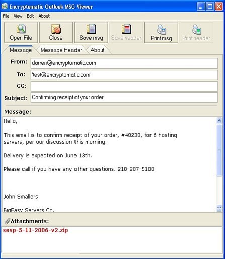 Outlook MSG File Viewer and Attachment E