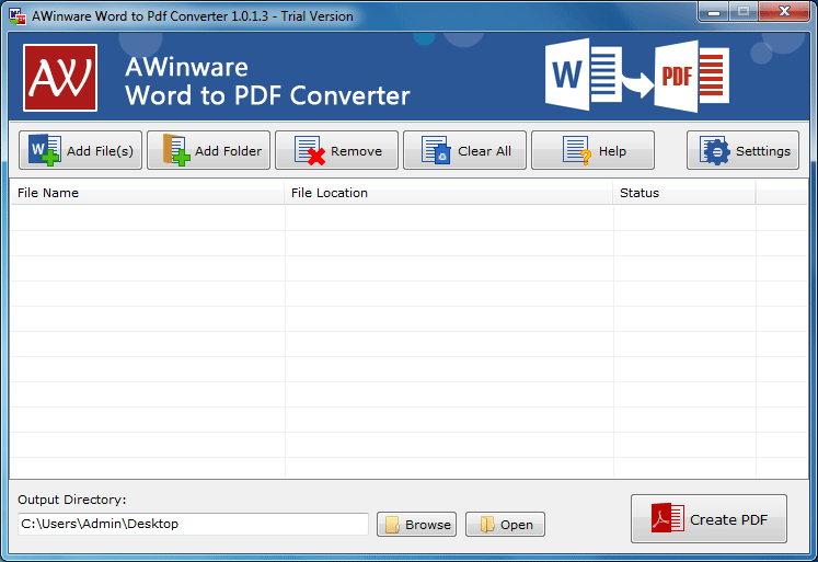 AWinware Word to PDF Converter
