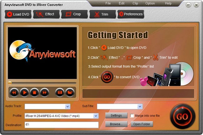 Anyviewsoft DVD to iRiver Converter