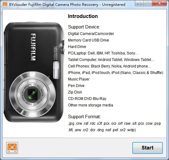 BYclouder FujiFilm Digital Camera Photo Recovery