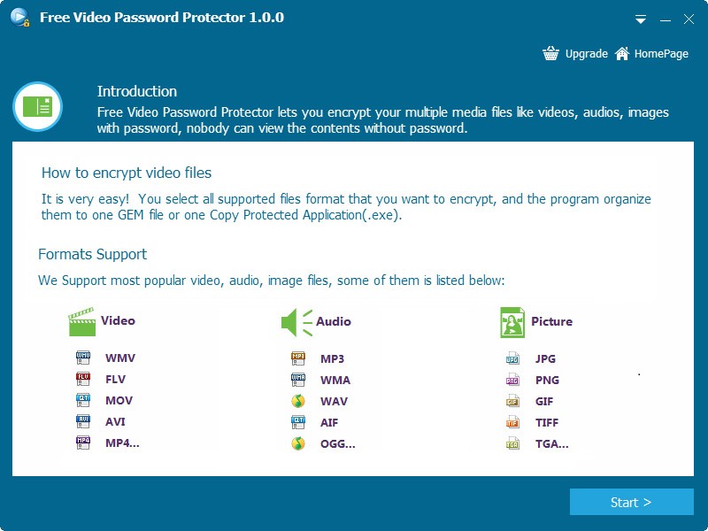 Free Video Password Protector