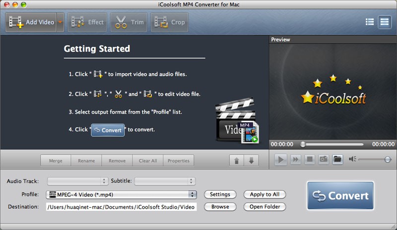 iCoolsoft MP4 Converter for Mac