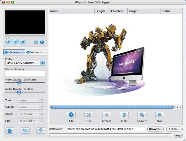 iMacsoft Free DVD Ripper for Mac