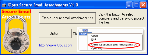 iOpus Secure Email Attachments - Encrypt