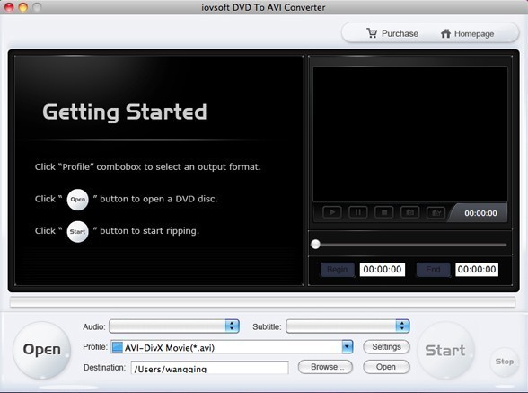 iovSoft DVD to AVI Converter for Mac