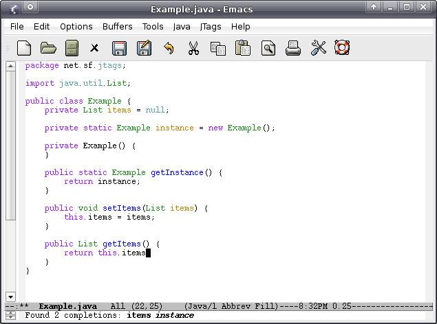 jtags - Emacs package for editing Java