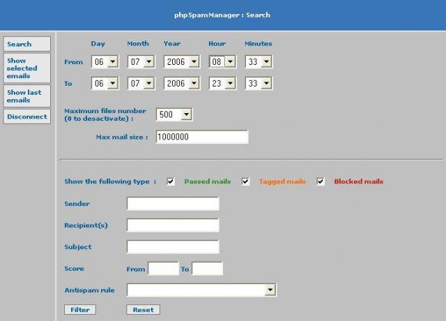 phpSM - PHP Spam Manager GUI
