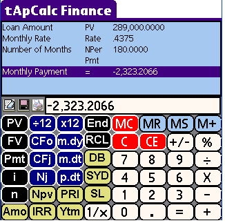tApCalc Financial tape calculator(Palm H