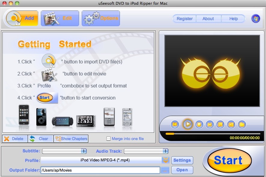 uSeesoft DVD to iPod Ripper for Mac