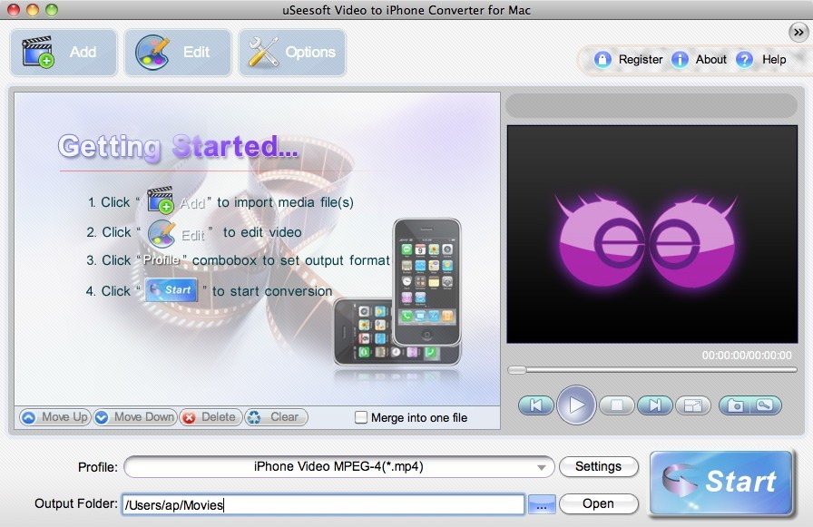uSeesoft Video to iPhone Converter for Mac
