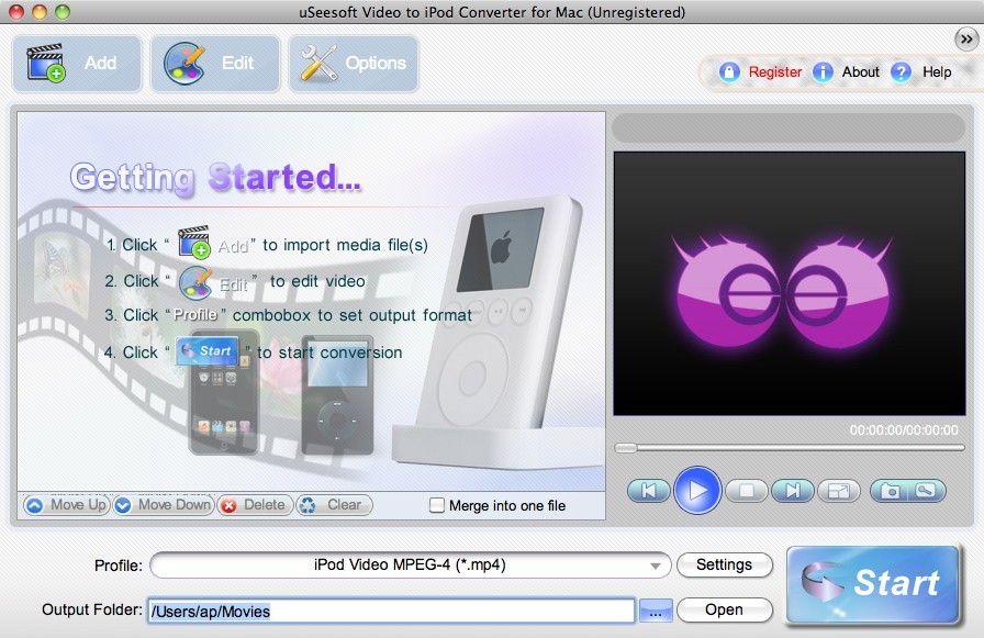 uSeesoft Video to iPod Converter for Mac