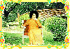 Sathya Sai Baba enjoying garden view
